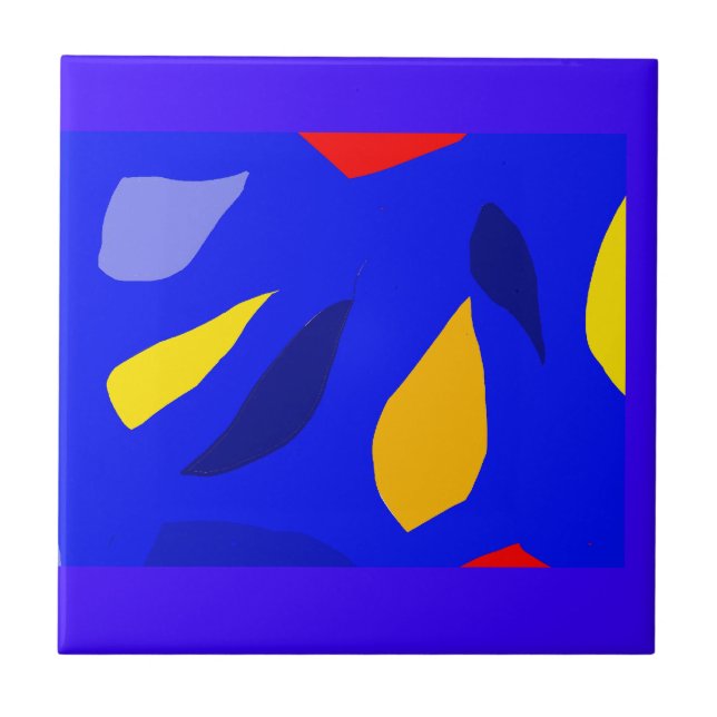 Colourful shapes Ceramic Tile (Front)