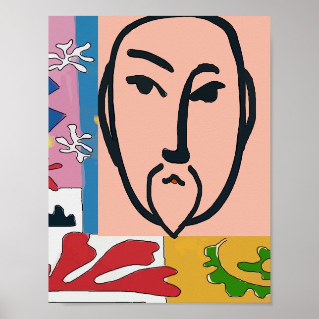 Colourful Shapes Matisse Style Poster (Front)