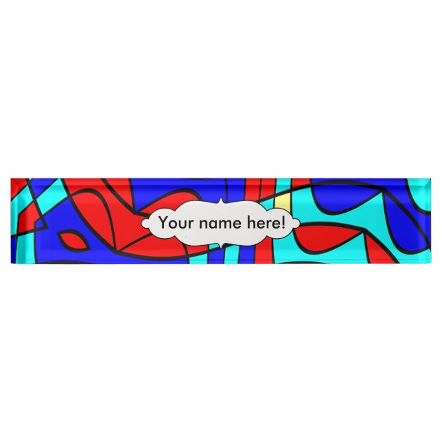 Colourful shapes nameplate (Front)