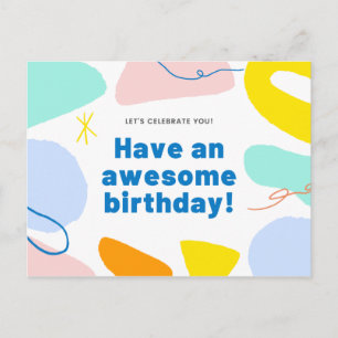 Colourful Shapes Pastel Postcard