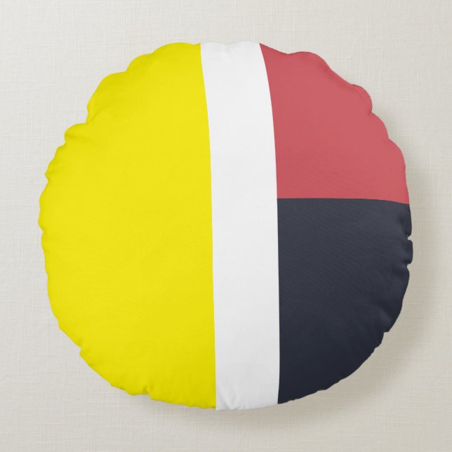 Colourful shapes pattern round pillow (Front)
