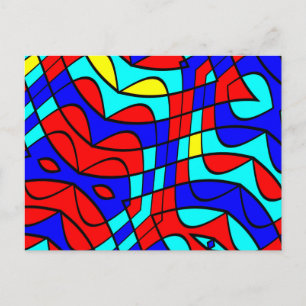 Colourful shapes postcard