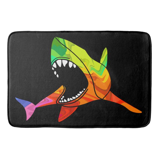 Colourful Shark Bath Mat (Front)