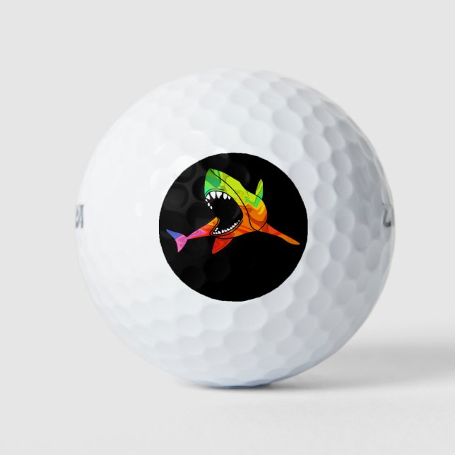 Colourful Shark Golf Balls (Front)