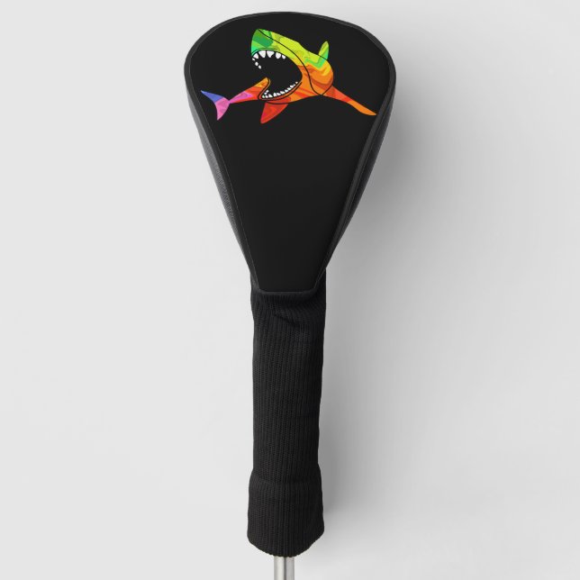 Colourful Shark Golf Head Cover (Front)