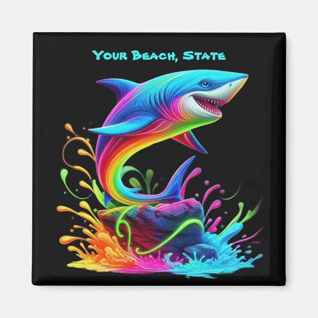 Colourful Shark Splash Magnet (Front)