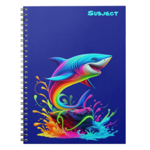 Colourful Shark Splash Notebook