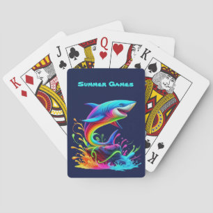 Colourful Shark Splash  Playing Cards