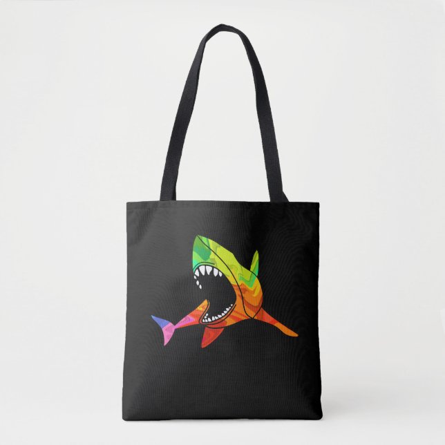 Colourful Shark Tote Bag (Front)