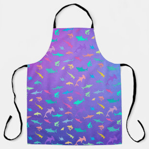 Colourful shark under the sea School Party Apron