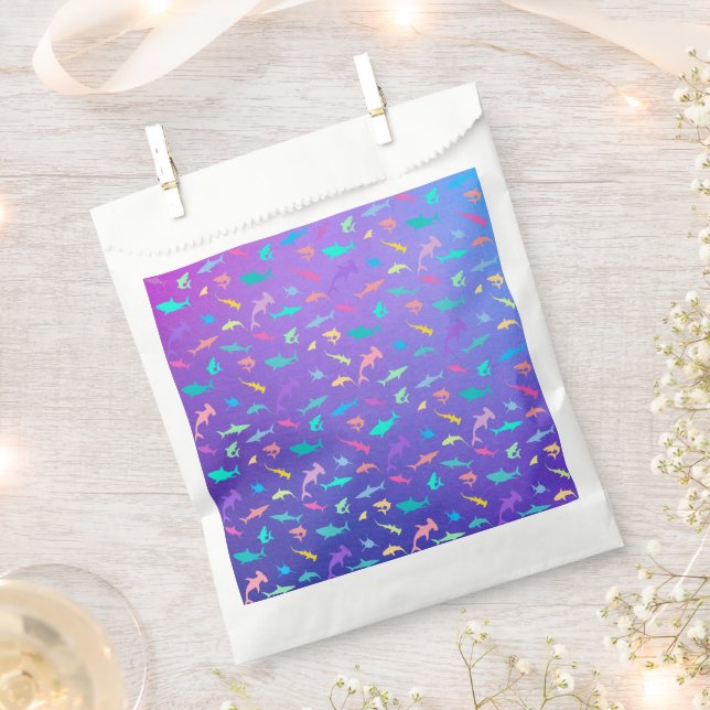 Colourful shark under the sea School Party Favour Bag (Clipped)