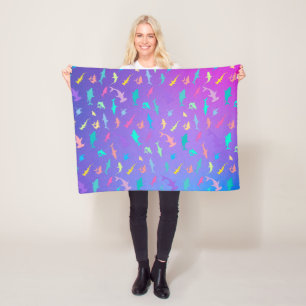 Colourful shark under the sea School Party Fleece Blanket