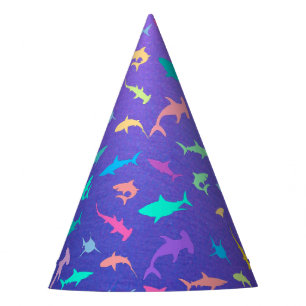 Colourful shark under the sea School Party Hat