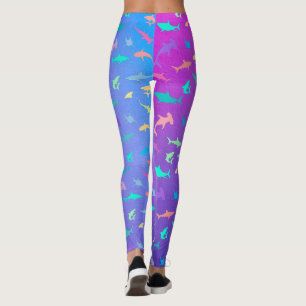 Colourful shark under the sea School Party Leggings