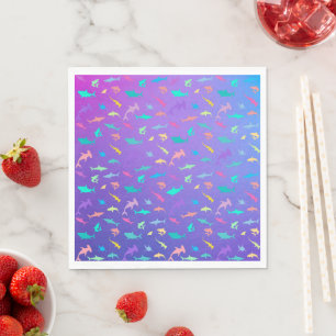 Colourful shark under the sea School Party Napkin