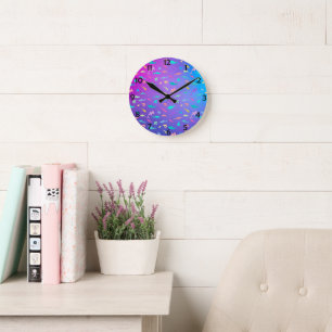 Colourful shark under the sea School Party Round Clock