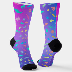 Colourful shark under the sea School Party Socks