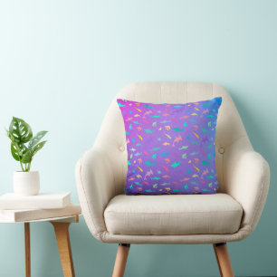 Colourful shark under the sea School Party Throw Pillow