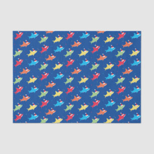 Colourful Sharks Santa Hat Dots Christmas Holiday Tissue Paper
