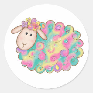 Colourful sheep sticker
