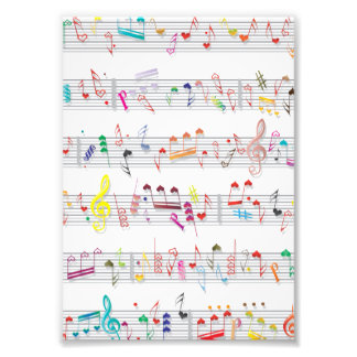 Colourful Sheet Music Notes Photo Print