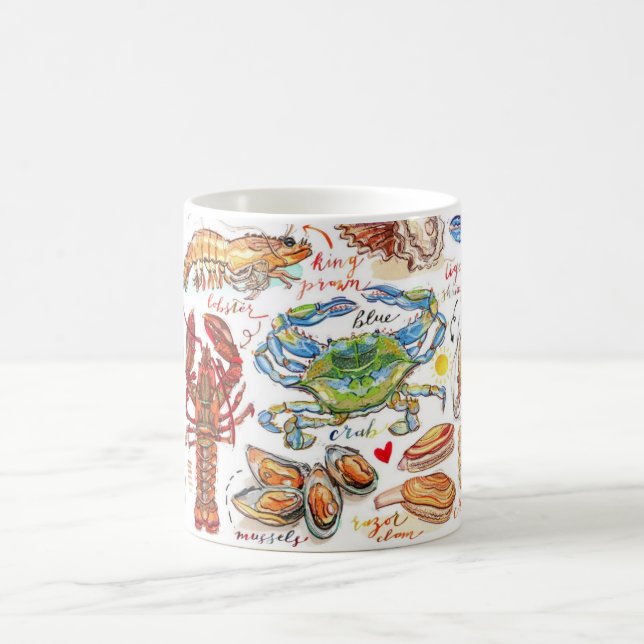 Colourful Shellfish  Coffee Mug (Center)