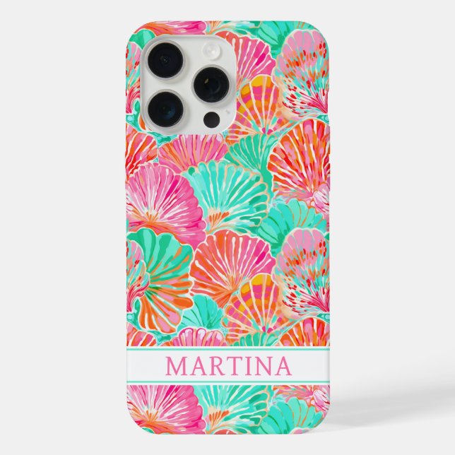 Colourful Shells Monogrammed  iPhone Case (Back)