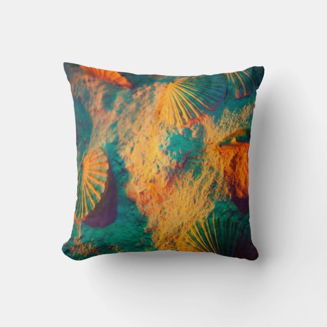 Colourful Shells Throw Pillow (Front)