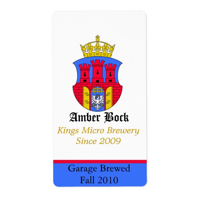 Colourful Shield Home Made Beer Labels (Front)