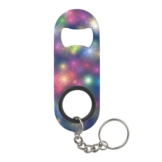 Colourful Shining Stars Cosmic Lights Keychain Bottle Opener (Back)