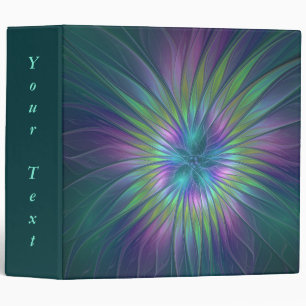 Colourful Shiny Fantasy Flower Abstract Fractal Ar Binder