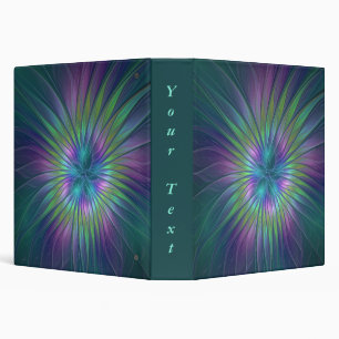 Colourful Shiny Fantasy Flower Abstract Fractal Ar Binder
