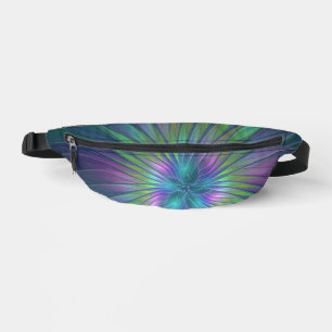 Colourful Shiny Fantasy Flower Abstract Fractal Ar Fanny Pack
