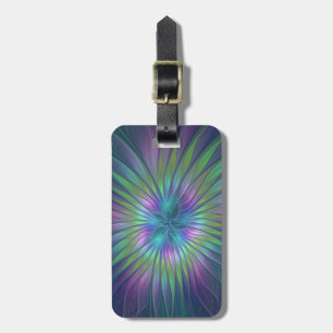 Colourful Shiny Fantasy Flower Abstract Fractal Ar Luggage Tag