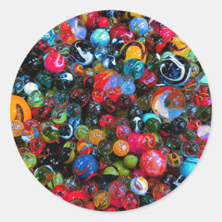 Colourful Shiny Glass Marbles Classic Round Sticker