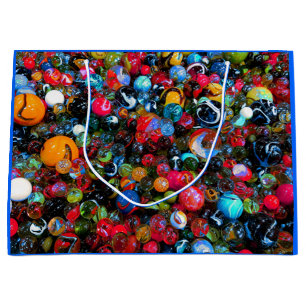 Colourful Shiny Glass Marbles Large Gift Bag