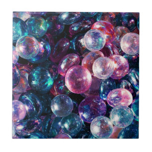 Colourful Shiny Glass Marbles Tile