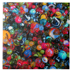 Colourful Shiny Glass Marbles Tile