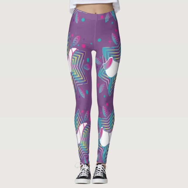 Colourful shofar with patterns leggings (Front)