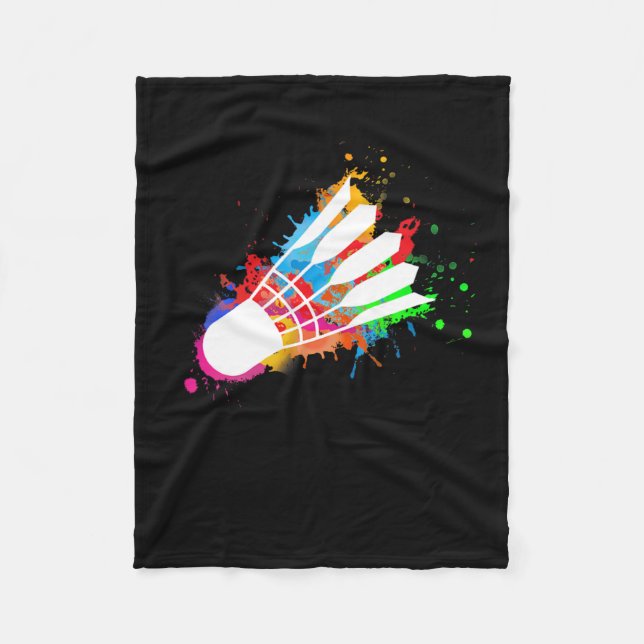 Colourful Shuttle Badminton  Fleece Blanket (Front)