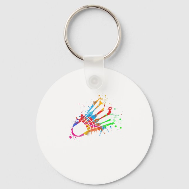 Colourful Shuttle Badminton  Keychain (Front)