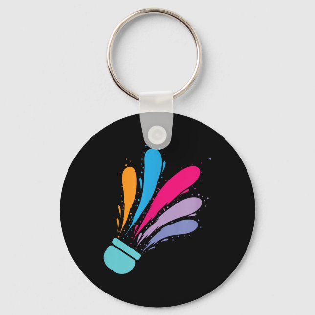 Colourful Shuttle Badminton  Keychain (Front)