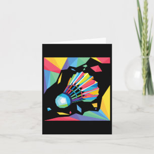 Colourful Shuttle - Birdie Badminton Player Sports Card