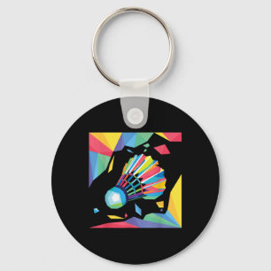 Colourful Shuttle - Birdie Badminton Player Sports Keychain