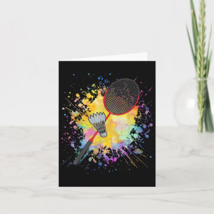 Colourful Shuttle Racket Badminton Player  Card