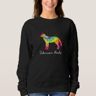 Colourful Siberian Husky Dog Mom  Siberian Husky Sweatshirt