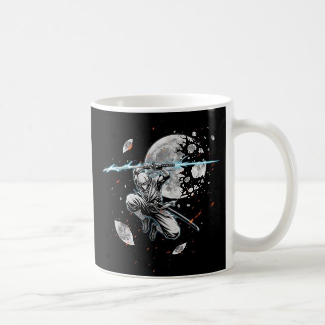 Colourful Silent Ninja Warrior | Front and Back Coffee Mug (Right)