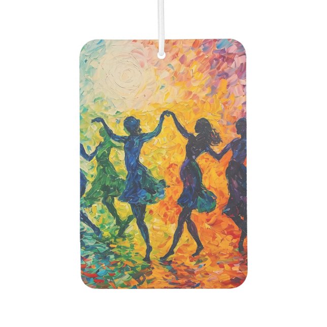 Colourful Silhouettes Dancing Air Freshener (Front)