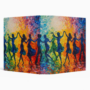 Colourful Silhouettes Dancing Binder