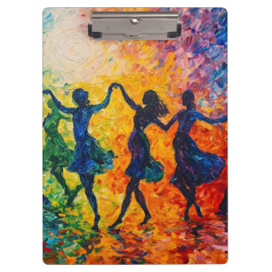 Colourful Silhouettes Dancing Clipboard